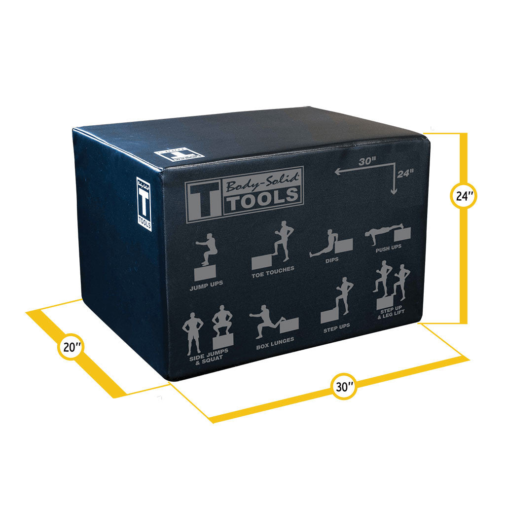 Body-Solid Tools 3-Way Soft Plyo Box 20 x 24 x 30 inch