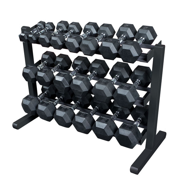 Body Solid 5-50LB Dumbbell Set with 3 Tier Rack