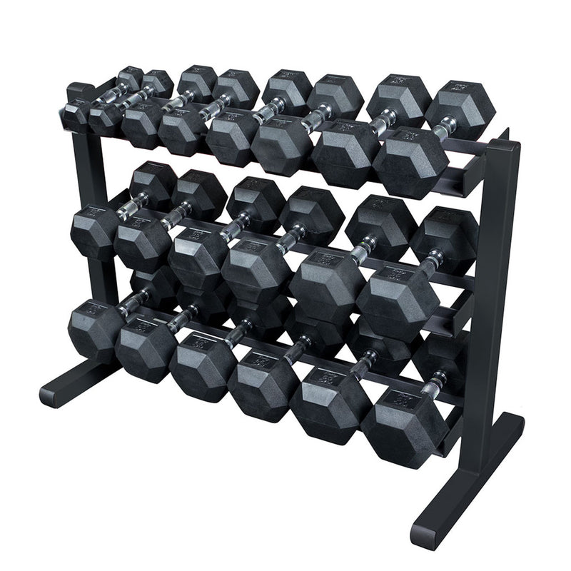 Body Solid 5-50LB Dumbbell Set with 3 Tier Rack
